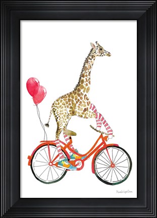 Framed Giraffe Joy Ride I Print