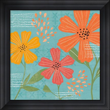 Framed Mod Floral III Print