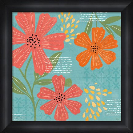 Framed Mod Floral II Print
