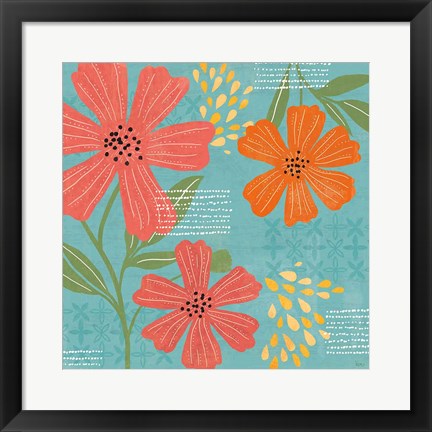 Framed Mod Floral II Print