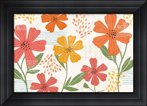 Framed Mod Floral I Print