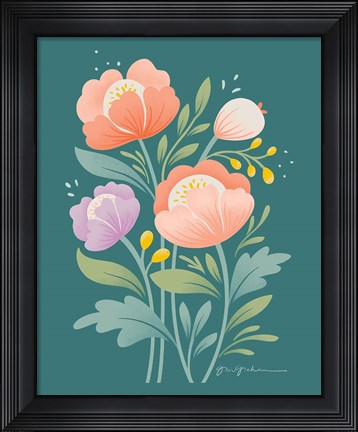 Framed Flower Field II Print