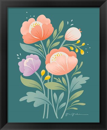Framed Flower Field II Print