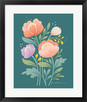 Framed Flower Field II Print