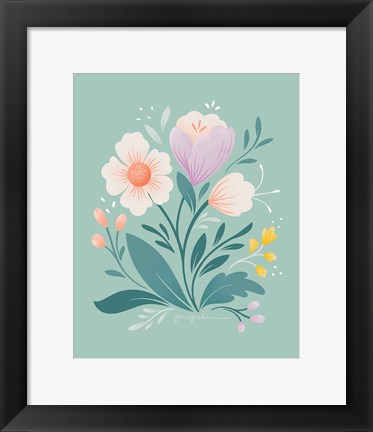 Framed Flower Field I Print