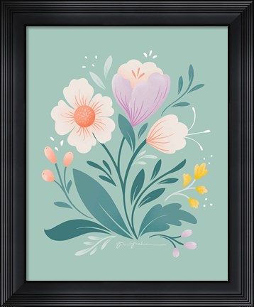 Framed Flower Field I Print