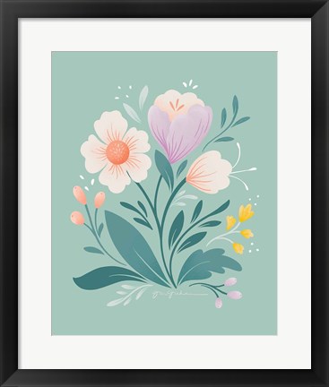 Framed Flower Field I Print