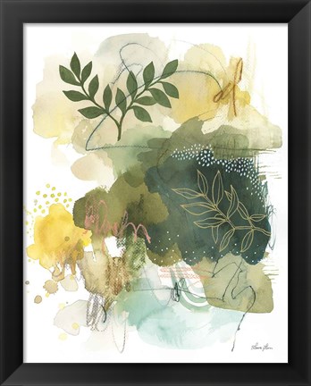 Framed Natures Gold I Print