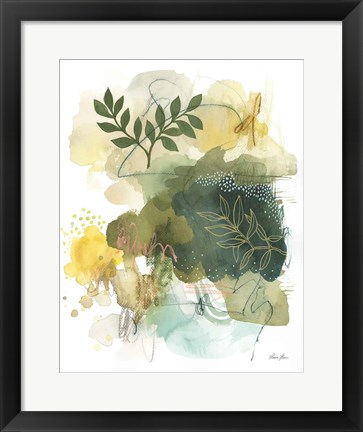 Framed Natures Gold I Print