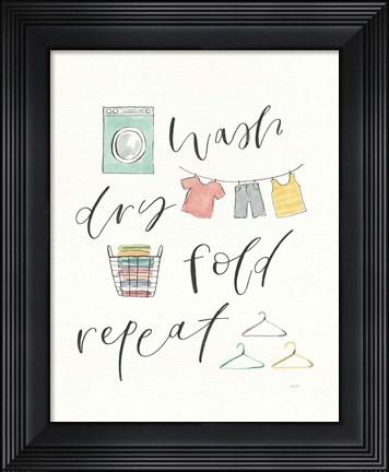 Framed Wash Dry Fold Repeat V Print