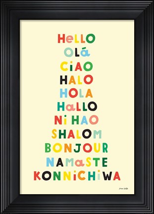 Framed Language of Hellos Yellow Print