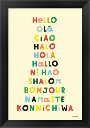 Framed Language of Hellos Yellow Print