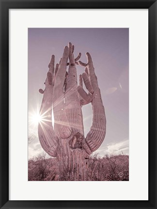 Framed Dusty Desert Saguaro Print