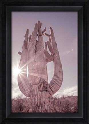 Framed Dusty Desert Saguaro Print