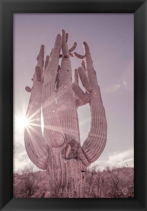 Framed Dusty Desert Saguaro Print