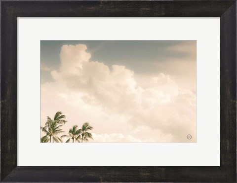 Framed Lone Bird Ocean View Print