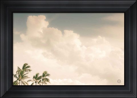 Framed Lone Bird Ocean View Print
