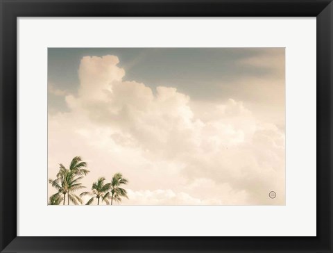 Framed Lone Bird Ocean View Print