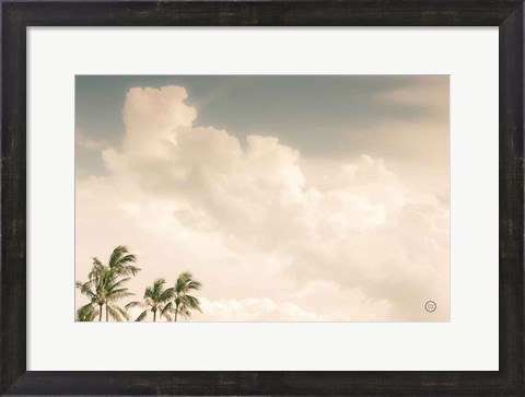 Framed Lone Bird Ocean View Print
