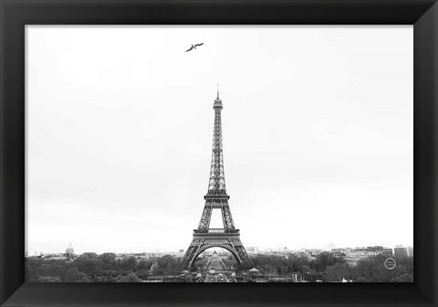 Framed Birds View of Paris Crop I Print