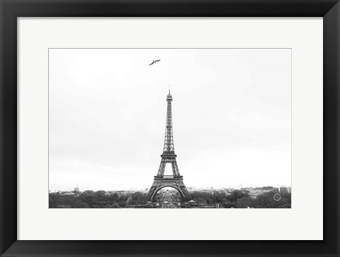 Framed Birds View of Paris Crop I Print