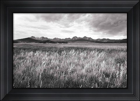 Framed Sawtooth Mountains Idaho II BW Print