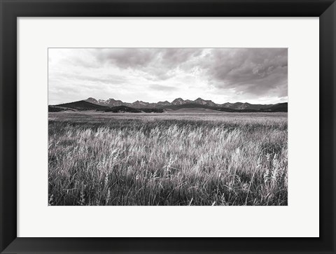 Framed Sawtooth Mountains Idaho II BW Print