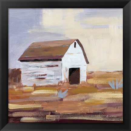 Framed Little White Barn Print