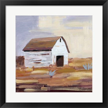 Framed Little White Barn Print