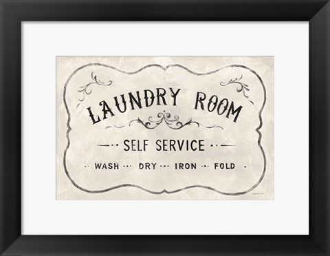 Framed Laundry Day VII Neutral Print