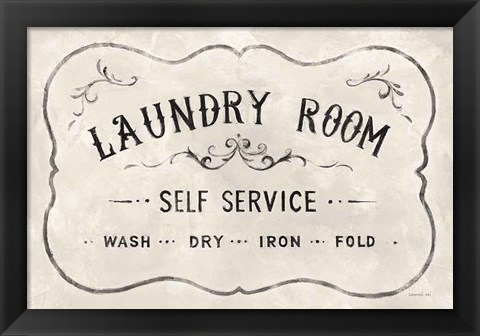 Framed Laundry Day VII Neutral Print