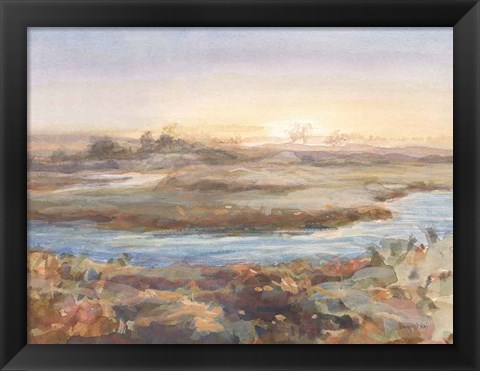 Framed River at Dawn Print