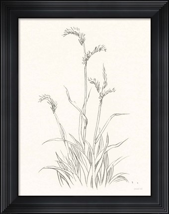 Framed Farm Nostalgia Flowers V Dark Gray Print