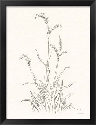 Framed Farm Nostalgia Flowers V Dark Gray Print