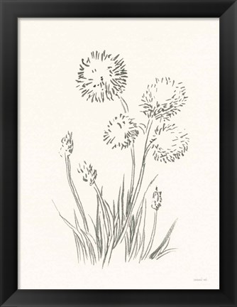 Framed Farm Nostalgia Flowers II Dark Gray Print