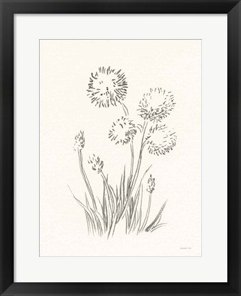 Framed Farm Nostalgia Flowers II Dark Gray Print