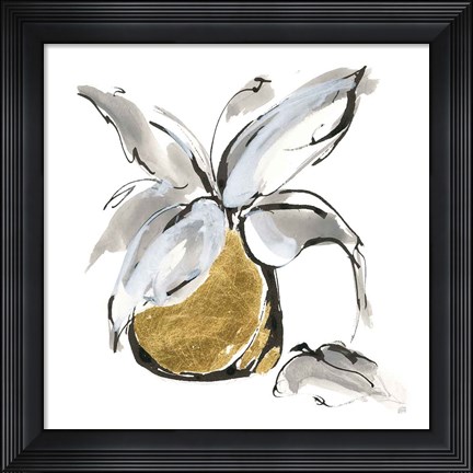 Framed Gilded Vase I Print