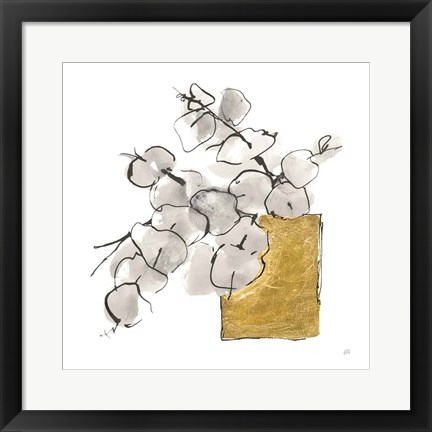 Framed Delicate Gilded Vase IV Print