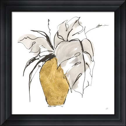 Framed Delicate Gilded Vase III Print