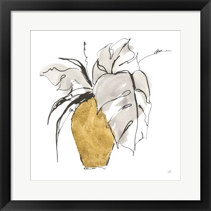 Framed Delicate Gilded Vase III Print