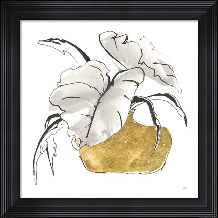 Framed Delicate Gilded Vase II Print