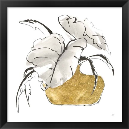 Framed Delicate Gilded Vase II Print