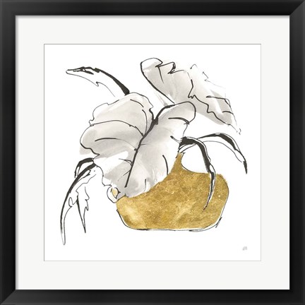 Framed Delicate Gilded Vase II Print