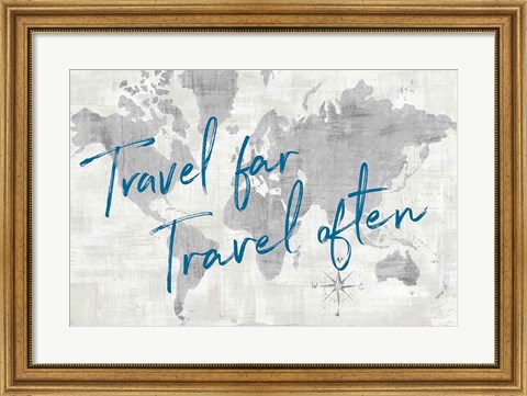 Framed World Map Collage Travel Print
