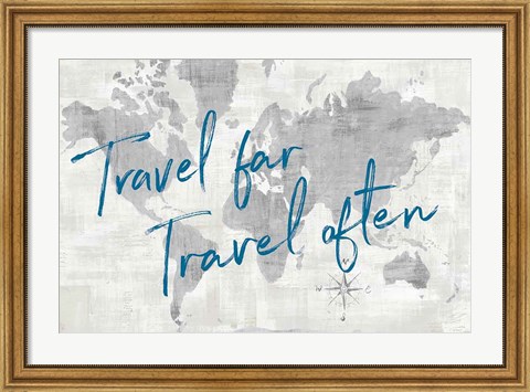 Framed World Map Collage Travel Print