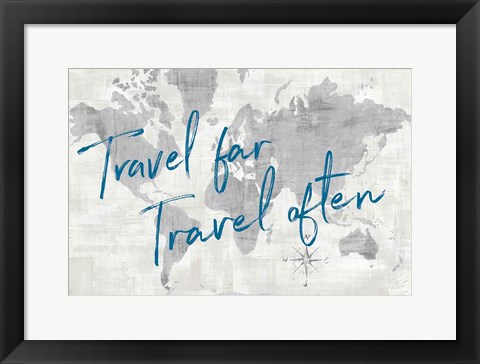 Framed World Map Collage Travel Print