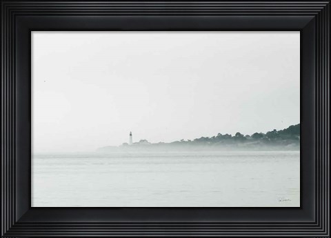 Framed Foggy Lighthouse Print