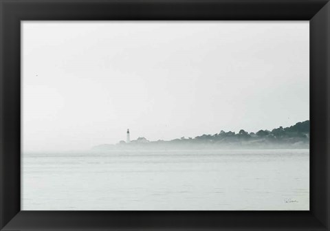 Framed Foggy Lighthouse Print