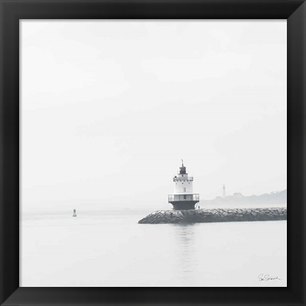 Framed Casco Bay Lighthouse I Print