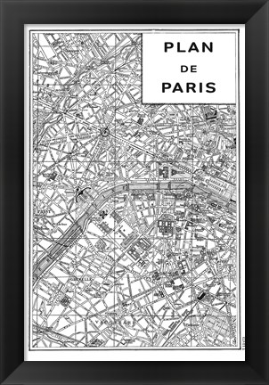 Framed Inverted Paris Map Print